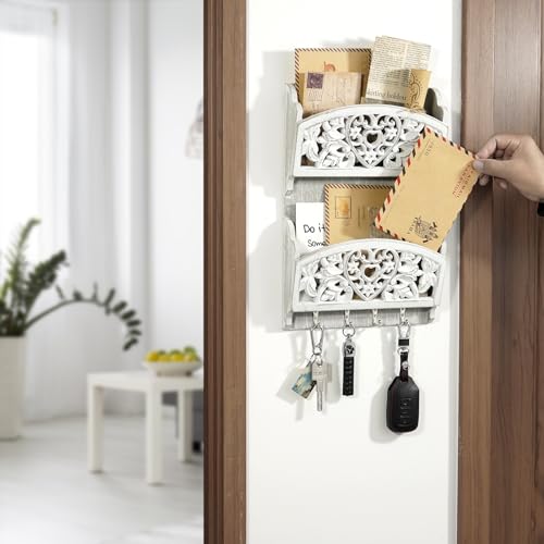 Mail-Organizer-with-Key-Holder2-Slot-Mail-Holder-with-4-Key-Hooks-for-Wall-Decorative-Wooden-Hanging-Organizer-for-File-Letter-in-Shelf-Home-Farmhouse-Decor-for-Entryway-Office-