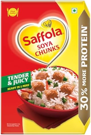 Saffola Soya Chunks, Tender & Juicy, 53% Protein, 200gm