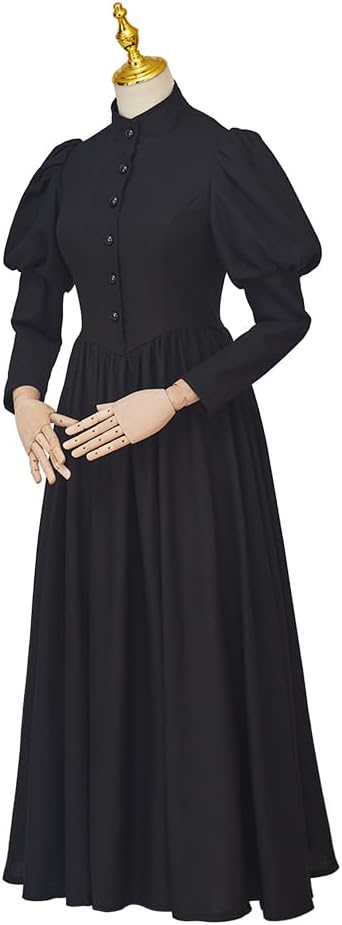 CosplayDiy Women Gothic Victorian Dress Renaissance Ball Gown Costume Black Victorian Mourning Dress - Image 3
