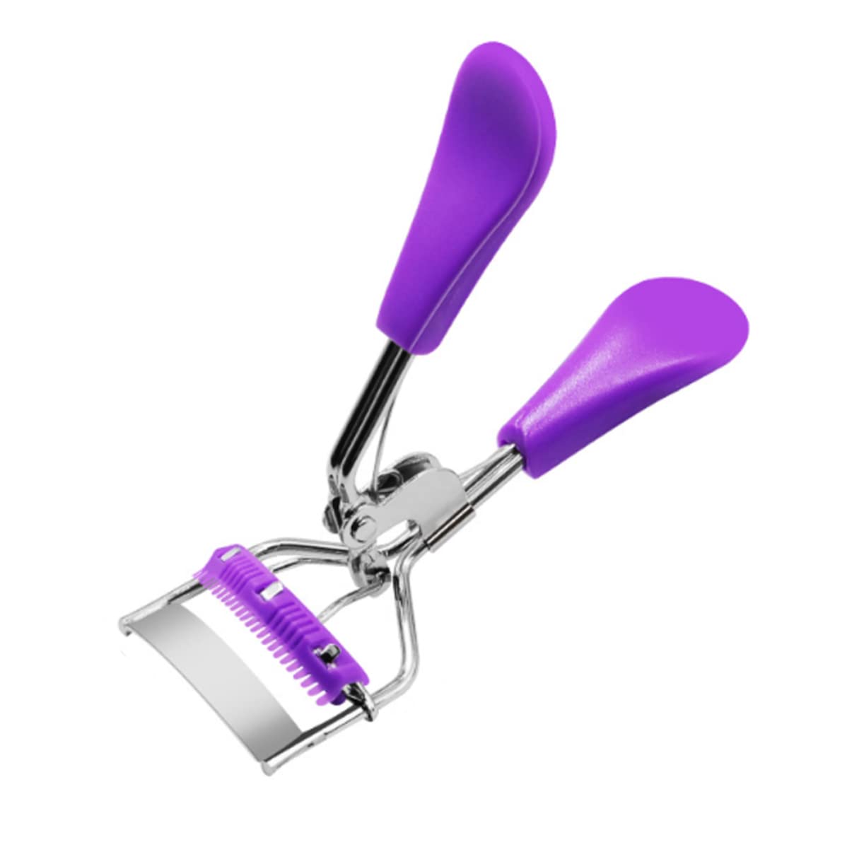 Rizador de pestañas con clip de ojo de peine empotrete Herramienta de curling de maquillaje cosmético para mujeres, rizador de pestañas con peine incorporado