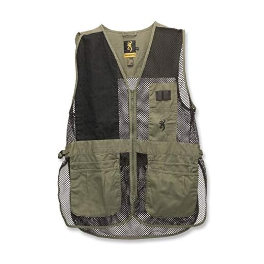 BROWNING Trapper Creek Mesh Shooting Vest, Color: Sage/Black, Size: M (3050265402)