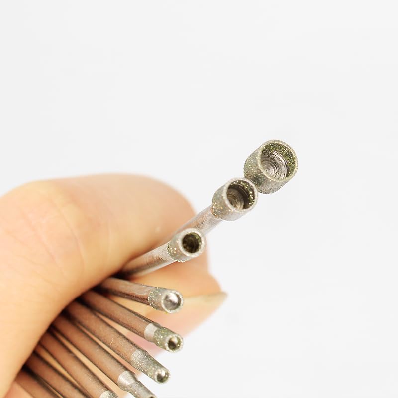 Diamond Core Drill Bit Set, Multi-Size Hollow Drilling Tools for Glass Stone Ceramic Engraving, 0.8-5mm, 10 Pieces