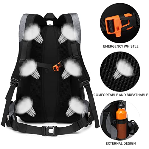 Bovip 40L Hiking Backpack Waterproof Lightweight Daypack Travel Sports Camping Backpack For Men Women Gray #TOP4