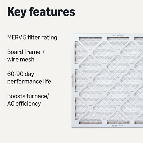 Amazon Basics MERV 5 AC Furnace Air Filter, 20x20x1 inches, 6-Pack (Actual size: 19.75" x 19.75" x 0.75") by Amazon Basics - Used condition - Image 2