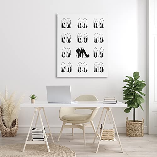 Image of Stupell Industries 'Bold Bow Heels Standout Glam Fashion Shoes'| Canvas Art | Stupell Industries | 36 x 48 Inches, Easy to Hang and Sturdy, Made in USA, by Martina Pavlova