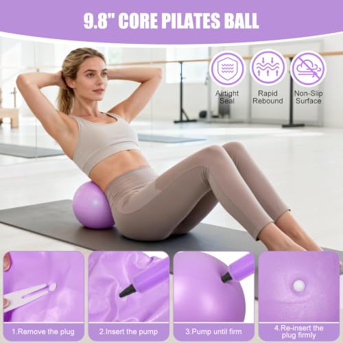 Pilates Equipment Set for Women – 21PCS Home Pilates Kit with Pilates Ring & Ball, Ankle & Wrist Weights, 4 Resistance Bands, Socks, Sliders, Storage Bag, Full Body Toning Pilates Set for Beginners by Kuspoex - Image 4