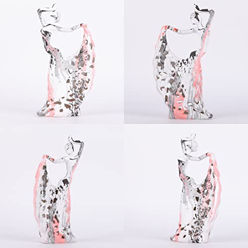 Dovdov Peacock Statues And Sculptures, Female Dancer Sculptures, Modern Domestic Grey Ceramic Statues For Coffee Table, Entrance, Living Room, Bedroom Office Decorative Accessories #TOP4