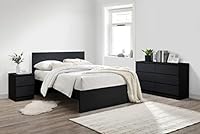 Birlea Oslo Black Double Bed Frame 4FT6 Bedstead Minimalist Design
