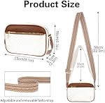 Crossbody Bags for Women, Quilted PU Leather Shoulder Bag with Adjustable Wide Strap, Small Camera Crossbody Purses for Women, Trendy White Handbag Multi Compartment for Travel Shopping Work