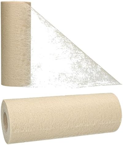 AmaCasa Table runner non-woven table ribbon flower decoration wedding communion 23cm / 20m roll (Gold)
