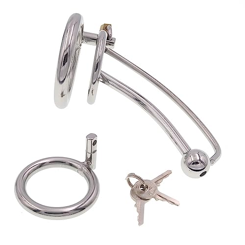 Männer Extrem Keuschheitskäfig aus Edelstahl mit Harnröhrendilatator & Vorhängeschloss - Peniskäfig, SM Bondage, Chastity Cage für Paare, Hochwertiger Penis Plug für Langzeitschutz,45mm Männer Extrem Keuschheitskäfig aus Edelstahl mit Harnröhrendilatator & Vorhängeschloss - Peniskäfig, SM Bondage, Chastity Cage für Paare, Hochwertiger Penis Plug für Langzeitschutz,45mm