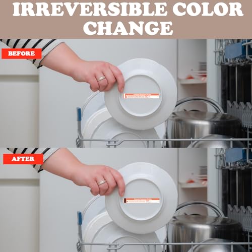 Image of Relaxweex 50 Pcs Dishwasher Temperature Strips Dishwasher 160 F Temp Stickers 160 Degree Dish Washer Heat Test Labels for Temperature Test