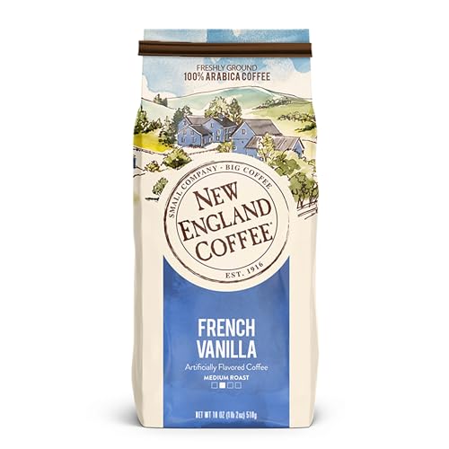 Image of New England Coffee French Vanilla Medium Roast Ground Coffee, 18oz Bag (Pack of 1)