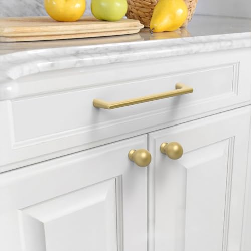 Image of Asidrama 10 Pack 5 Inch(128mm) Gold Cabinet Pulls Cabinet Handles Cupboard Handles Kitchen Cabinet Hardware for Cupboard Drawer Pulls 3307