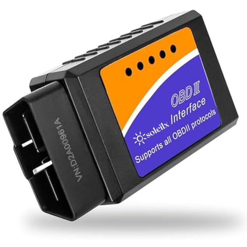 soleilx OBD2 Bluetooth, Scanner Diagnostico Auto Multimarca, Lettore per Diagnosi Veicoli Compatibile con iOS Android Windows