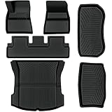 OEDRO Floor Mats Set for Tesla Model 3 2020-2023, All Weather Floor Mats Front Rear Cargo Liner Mat,