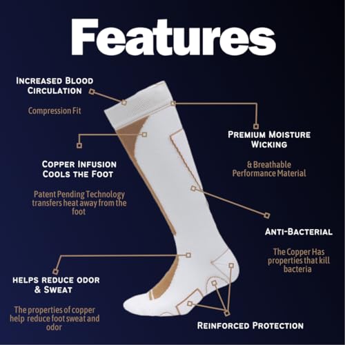 Classic Copper-Infused Performance Cooling Compression Knee-High Socks Unisex3