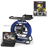 HBUDS Self Leveling Sewer Camera 330ft with 512Hz Sonde, 0.28in Thicker Cable Drain Camera, Distance Counter, Audio/Video Record, Keyboard Input, 10.1'' 1080P IPS Screen Pipe Plumbing Camera Snake