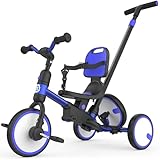 besrey 5-in-1 Toddler Tricycle with Push Handle, Grow with Me Kids Trike for 1-3 Years, Balance Bike & Tricycle, Adjustable Parent Steering, Safety Seat with Backrest