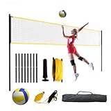 Hipicute 32ft Portable Volleyball Net Set – Adjustable Height, Sturdy Frame, Complete Outdoor Kit with Ball, Pump & Carry Bag, Ideal for Backyard, Beach & Park Play