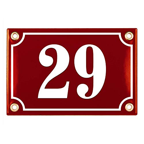 Plaque Numéro De Maison 10x15 Rouge