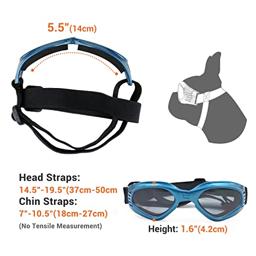 Namsan Dog Goggles Medium Uv Protection Adjustable Boston Terrier Sunglasses Easy Wear Windproof Motorcycle Dog Glasses For Small To Medium Dogs (Blue) #TOP5