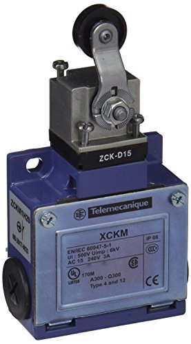 Schneider Electric XCKM115H29 Limit Switch Xckm, Thermoplastic Roller Lever, 1Nc+1No, Snap Action, M20