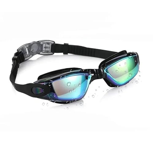ISMMIK Schwimmbrille, verspiegelte Schwimmbrille, kein Auslaufen, Antibeschlag, UV-Schutz, Triathlon-Schwimmbrille mit kostenloser Schutzhülle für Erwachsene, Männer, Frauen, Jugendliche, Kinder, Blau