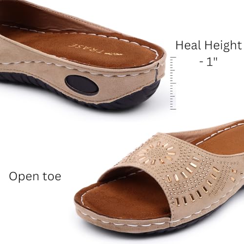 Image of TRASE Women Doctor Ortho Soft Fancy Slippers, Comfortable Sandals For Women, Lightweight Diabetic And Orthopedic Footwear, Ideal For Knee And Foot Pain Relief