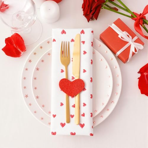 Servilletas de Tela Estampado Corazones 45.72 x 45.72 cm Pack 4 miniatura 6