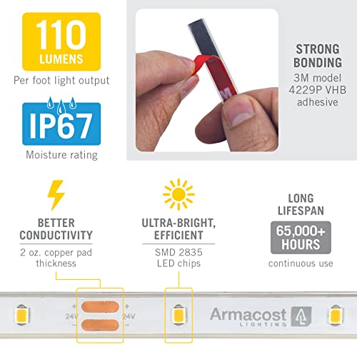 Image of Armacost Lighting RibbonFlex Pro Warm White (2700K), 30LEDs /M, 2.5M, 24V Outdoor Tape Light 134410