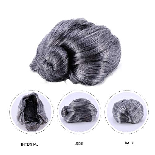 SOIMISS 2 peças de velhinha peruca feminina com penteado de halloween cosplay adereços (cores sortid