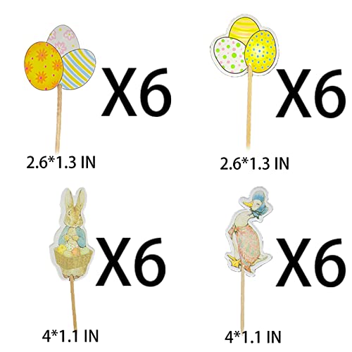 Easter Cupcake Toppers Including Easter Eggs Peter Rabbit Pack Of 24 Assorted Designs Happy Easter #TOP1