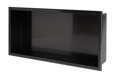 ALFI brand ABNP2412-BB Shower Niche, Brushed Black