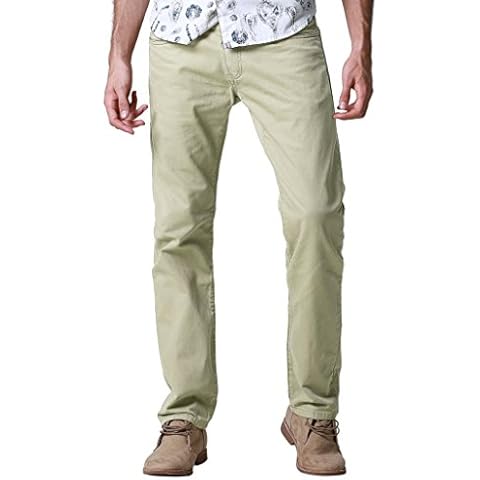 Match Men's Beige Straight Leg Casual Pants Cover
