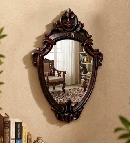 Image of Maharani Mirror Frame for Living Room Bedroon Bathroom (Maharani Mirror Frame) & Jharokha Style Mirror Frame (Size18x12inch).