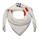 Jubonexis HAPPY BIRTHDAY Kleine Herzen und Luftballons Frauen Haarschal Quadratisch Seide wie Kopftücher Taschentuch Satin Halstuch