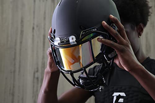 Elitetek Color Football Visor, Fits Most Helmet Brands, Clear Orange #TOP6