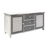 ESTILO VINTAGE: El mueble para TV Rebecca es inconfundible por su estilo vintage y design retro. Acabado envejecido e puertas en forma