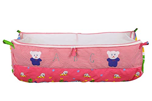 Image of Cotton Dazzle Born Baby Adjustable Swing , Khoya,Cradle Cloth Baby Zoli,Ghodiyu With Mosquito Net For Born Baby Girl Infant Pink