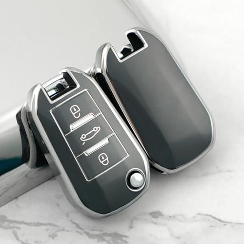 Coque de clé Citroën et Peugeot étui de protection en TPU pour télécommande auto