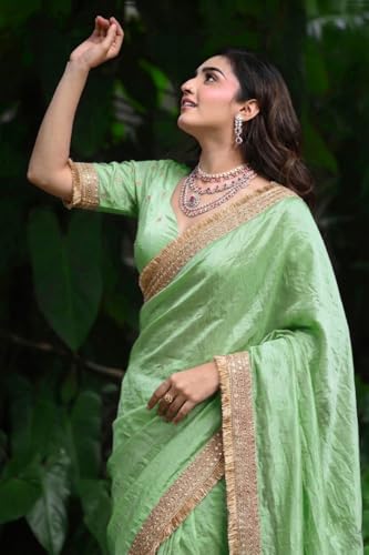 Image of Women's Designer Bollywood Soft Georgette Heavy Embroidery Sequins Work Sarees For Wedding With Blouse Piece