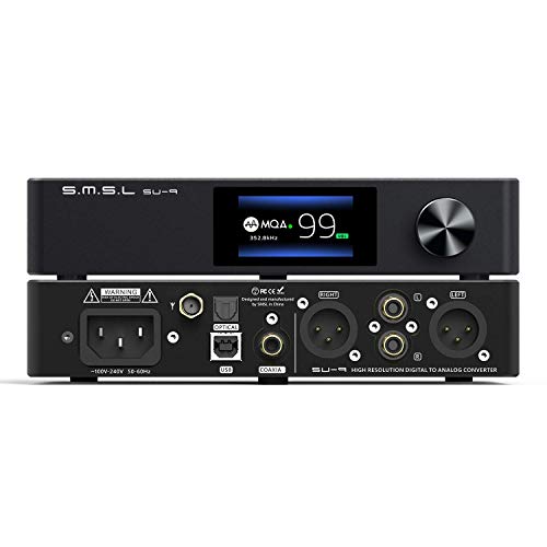 S.M.S.L SU-9 MQA Décodeur complet ES9038PRO DAC XMOS DSD512 PCM768 kHz/32 bits Bluetooth 5.0 UAT APTX-HD USB, décodeur équilibré.