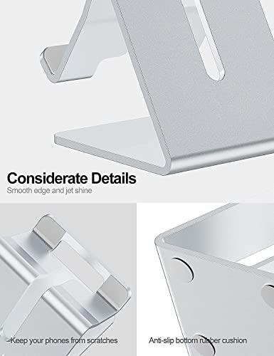 Salex Silver Desk Phone Stand. Desk Cell Phone Holder For Office, Home, Bed, School. Cute Desk Iphone Holder. Handable Desktop Tablet Holder Stand. Metal Desktop Stand For Small Tablets, Ipad Mini. #TOP3
