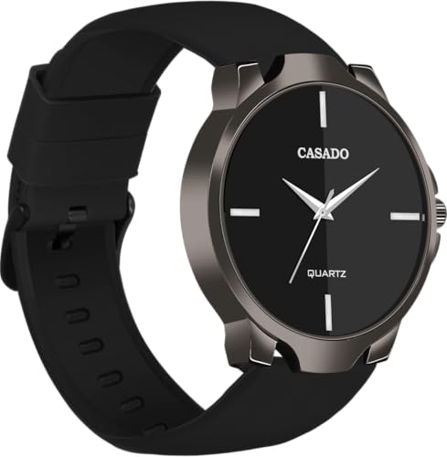 Image of Casado Stylish Men Silicone Round Analog Quartz Movement Wrist Watch | Black