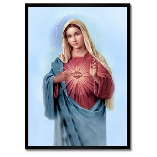 Poster Mère Marie de Dieu cadre blanc déco murale chambre 50x70