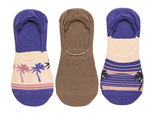 Columbia Women's Women'S PFG Flat-Knit, Palms Stripe Liner Socks 3 Pair, Multi, Size: 4-10