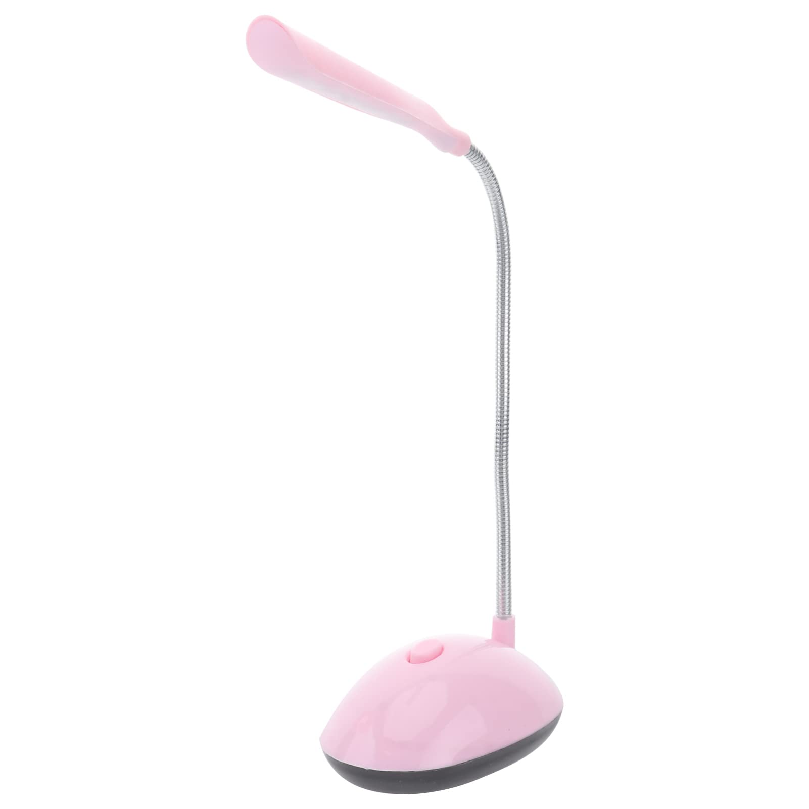 OSALADI 1Pcs Small Desk lamp Eye- Caring LED Desk Lamp Battery Operated Flexible Gooseneck for Reading Studying Working Pink
