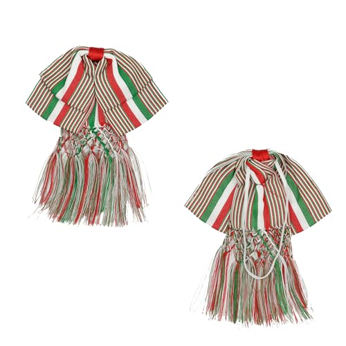 Image of Large Mexican Charro Bow Tie - Mariachi Style With Elastic Band and 100% Handmade Tip