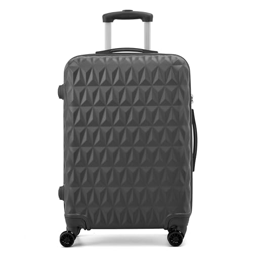 15% off - CMY Lightweight 4 Wheel ABS Hard Shell Travel Trolley Luggage Suitcase Set, Medium 24' Hold Check in Luggage (Dark Grey)